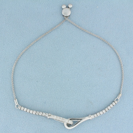 Designer Diamond Bracelet In 14k White Gold