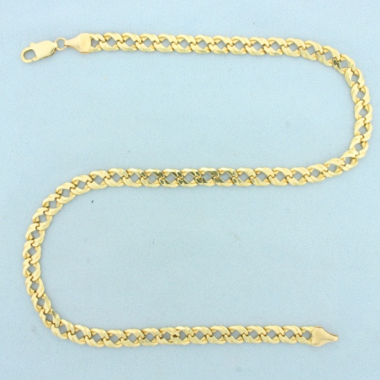 18 Inch Heavy Italian Designer Curb Link Chain Necklace In 14k Yellow Gold
