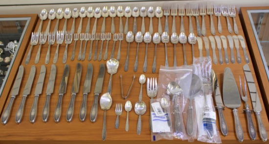 International Wedgwood Sterling Silver Flatware Set Of 80