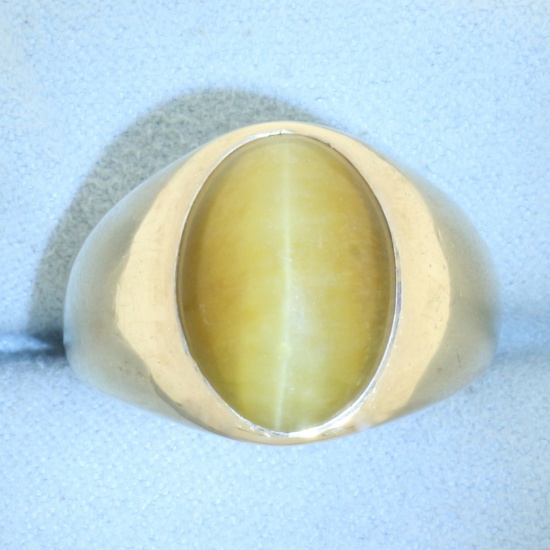 Mens Cat's Eye Ring In 10k Yellow Gold