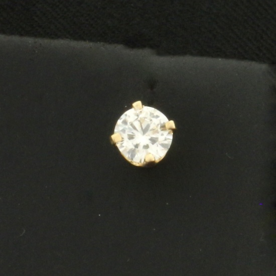 Single Diamond Screw Back Stud Earrings In 14k Yellow Gold