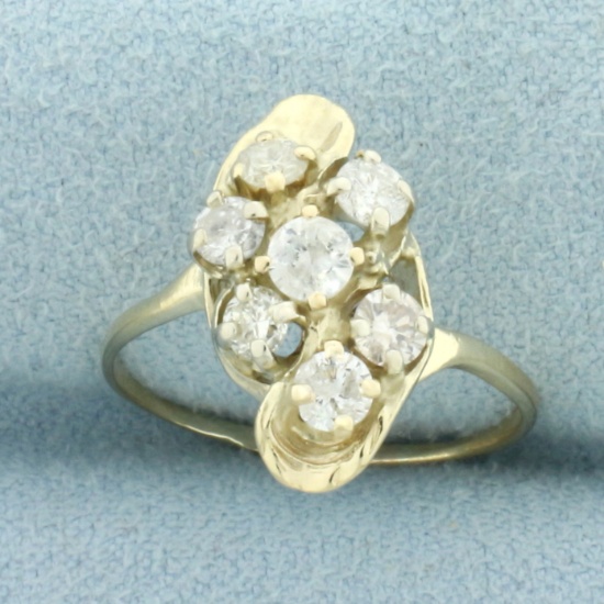 Diamond Cocktail Ring In 10k Yellow Gold