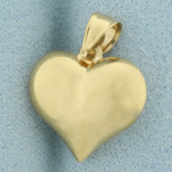 3-d Heart Pendant Or Charm In 14k Yellow Gold