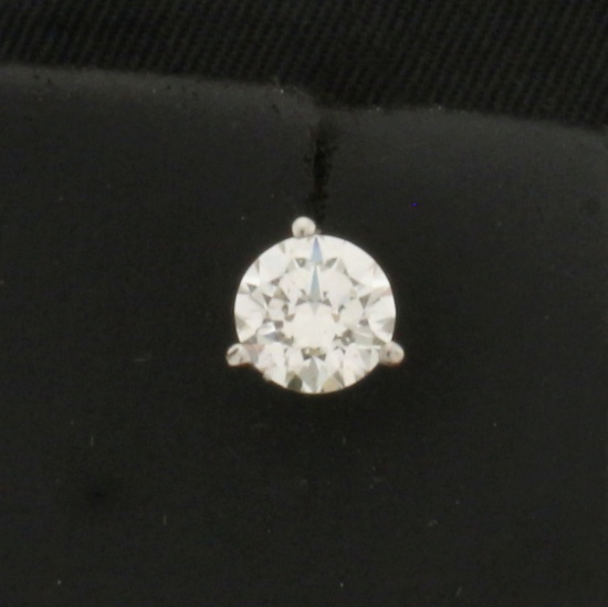 Gia Certified 1/2ct Single Diamond Stud Earring In Platinum Martini Setting