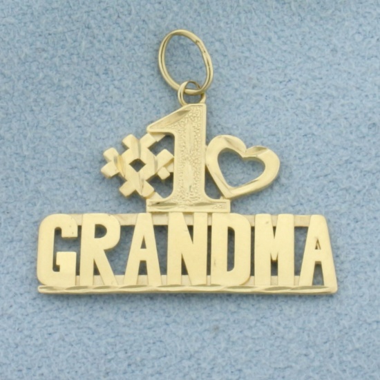Diamond Cut #1 Grandma Charm In 14k Yellow Gold