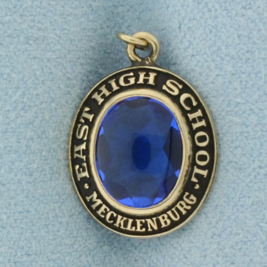 Vintage Mecklenburg East High School Charm Or Pendant In 10k Yellow Gold