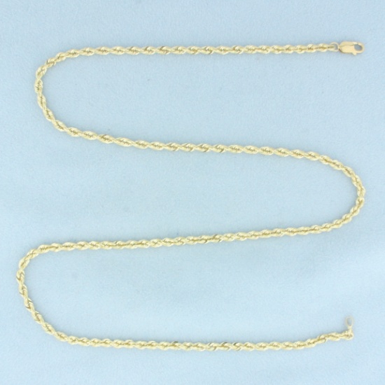 Rope Link Chain Necklace In 10k Yellow Gold