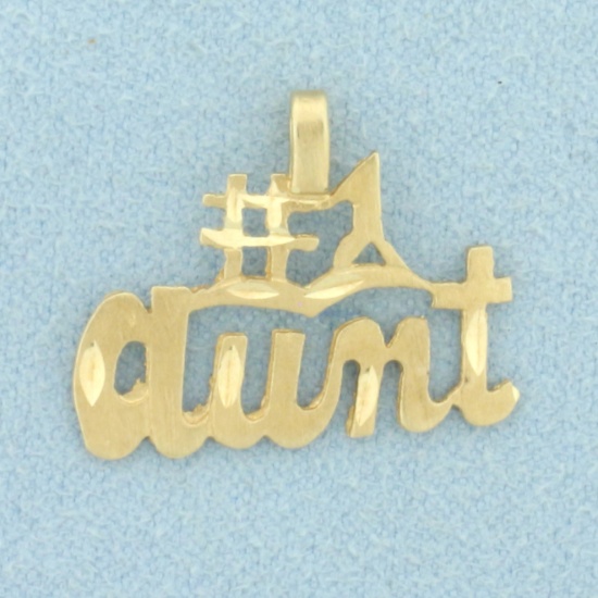 Diamond Cut #1 Aunt Pendant In 14k Yellow Gold