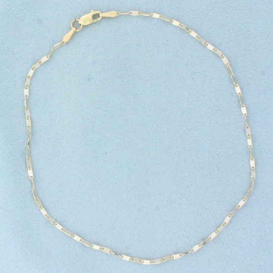 Sparkle Link Anklet In 14k Yellow Gold