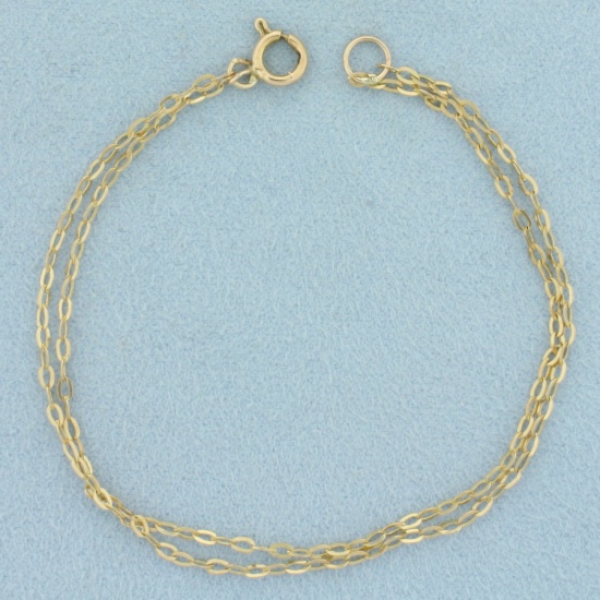 Double Cable Link Bracelet In 14k Yellow Gold