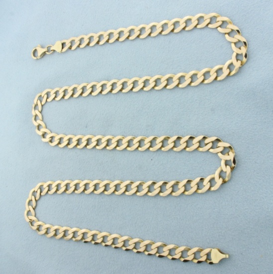Mens 24 Inch Curb Link Chain Necklace In 10k Yellow Gold