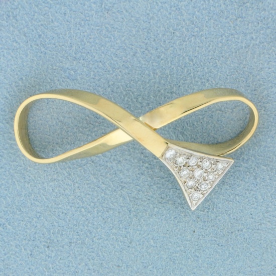 Diamond Infinity Slide Or Pendant In 14k Yellow Gold
