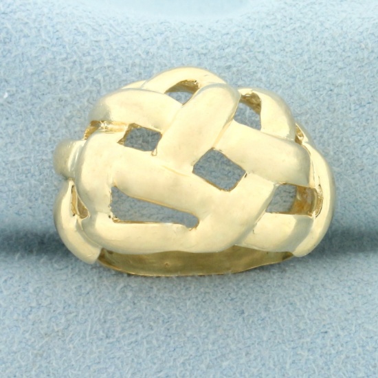 Braided Woven Design Ring In 14k Yellow Gold