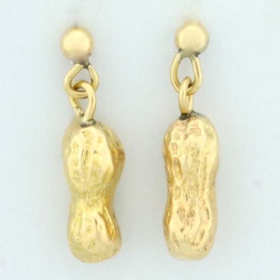 Peanut Dangle Earrings In 18k Yellow Gold