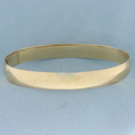 Heavy Solid Bangle Bracelet In 14k Yellow Gold