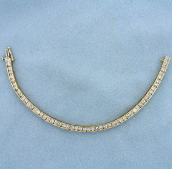 Channel Set 6ct Diamond Line Tennis Bracelet In 14k Yellow Gold