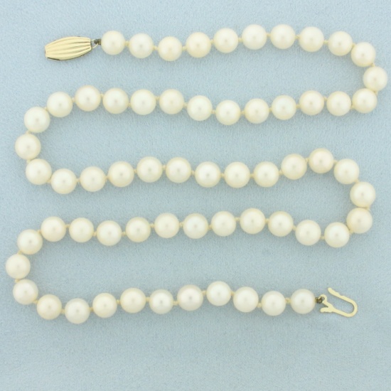 Pearl Strand Necklace With 14k Yellow Gold Clasp