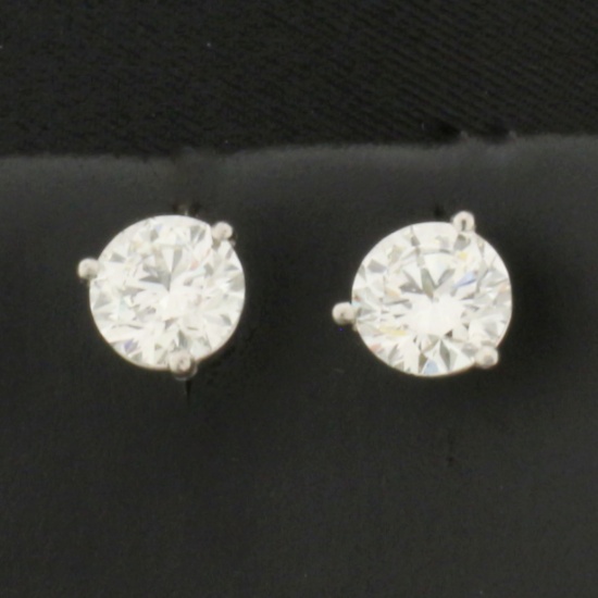 Gia Certified Over 2ct Tw Diamond Stud Earrings In Platinum Martini Settings