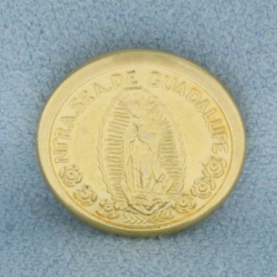 Our Lady Of Guadalupe Matthew 19:6 Bible Verse Gold Token In 14k Yellow Gold