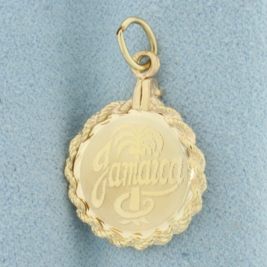 Jamaica Medallion Charm In 14k Yellow Gold