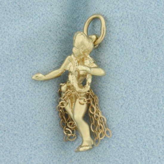 Hula Dancer Charm In 14k Yellow Gold
