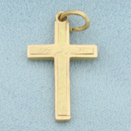 The Father Cross Charm In 14k Yellow Gold