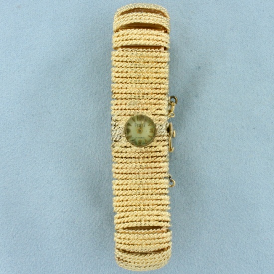 Antique Feruz Gold Watch In 14k Yellow Gold