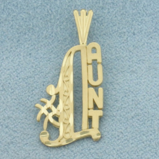 Diamond Cut #1 Aunt Pendant In 14k Yellow Gold