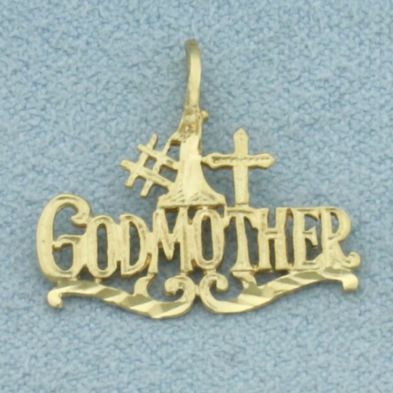 Diamond Cut #1 Godmother Pendant In 14k Yellow Gold