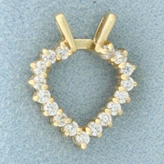 Diamond Heart Pendant In 14k Yellow Gold