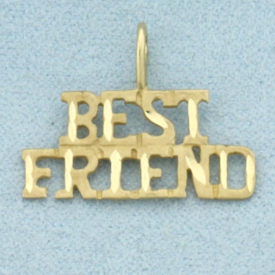 Diamond Cut Best Friend Pendant In 14k Yellow Gold
