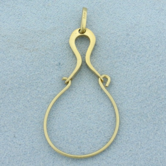 Charm Holder Pendant In 14k Yellow Gold