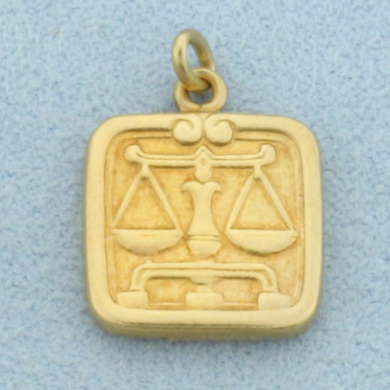 Libra Zodiac Charm Or Pendant In 18k Yellow Gold