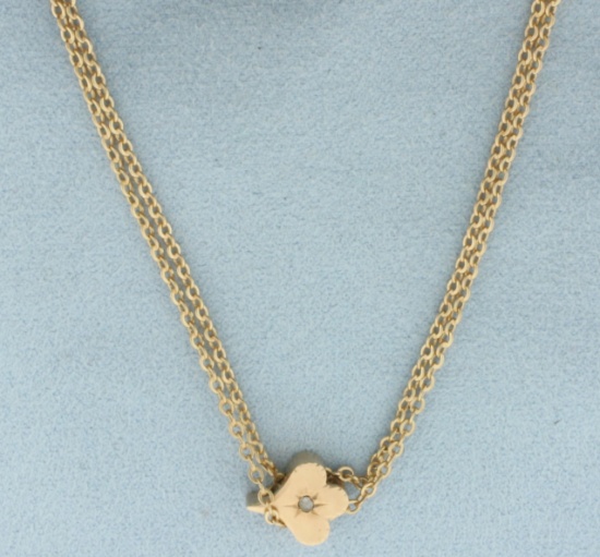 Antique Victorian Old Mine Cut Diamond Guard Chain With Dog Clip