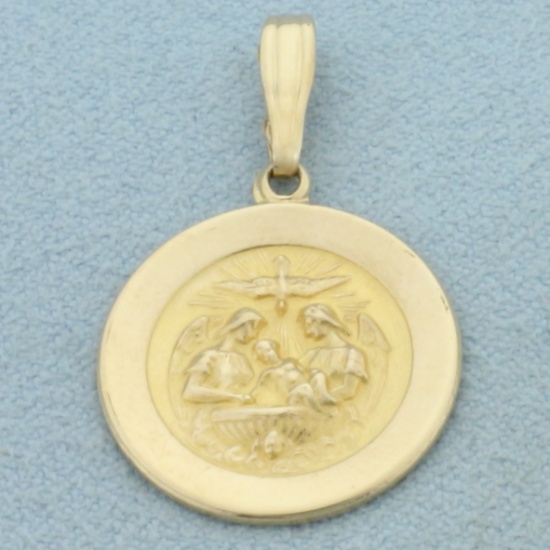 Engravable Baptismal Pendant In 14k Yellow Gold
