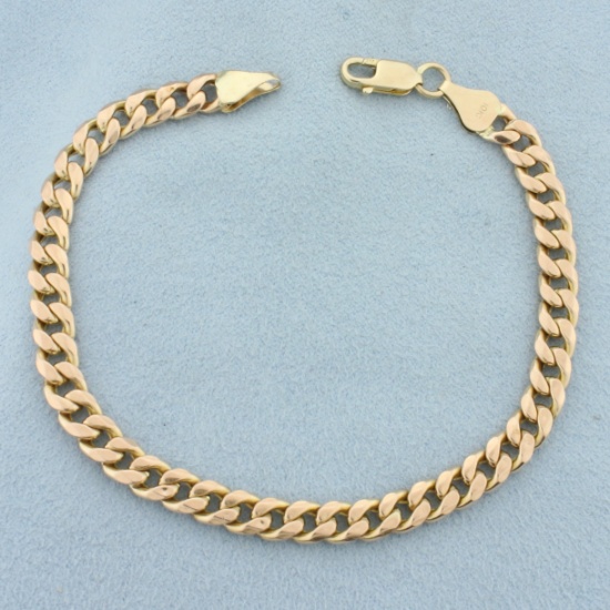 Italian Curb Link Bracelet In 10k Yellow Gold