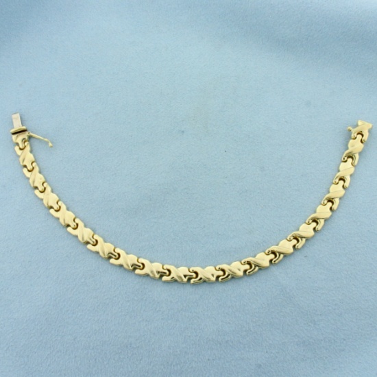 Criss Cross Link Bracelet In 14k Yellow Gold