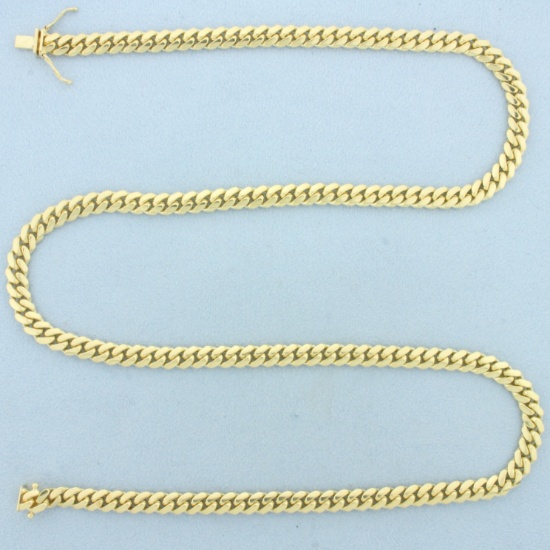 24 Inch Cuban Link Chain Necklace In 14k Yellow Gold