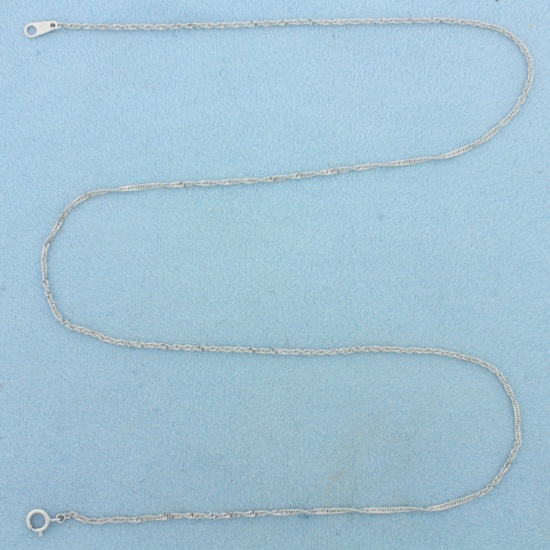 Italian 18 Inch Singapore Link Chain Necklace In Platinum