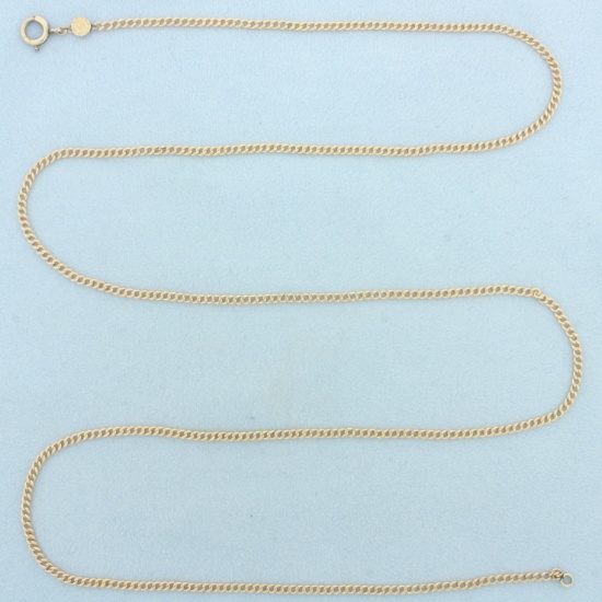 30 Inch Curb Link Chain Necklace In 14k Yellow Gold