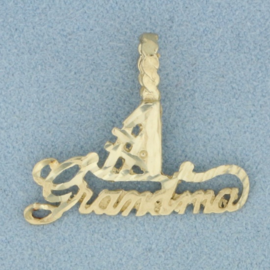 Diamond Cut #1 Grandma Pendant In 14k Yellow Gold