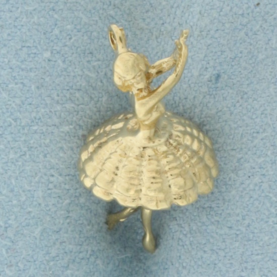 3-d Ballerina Charm In 14k Yellow Gold