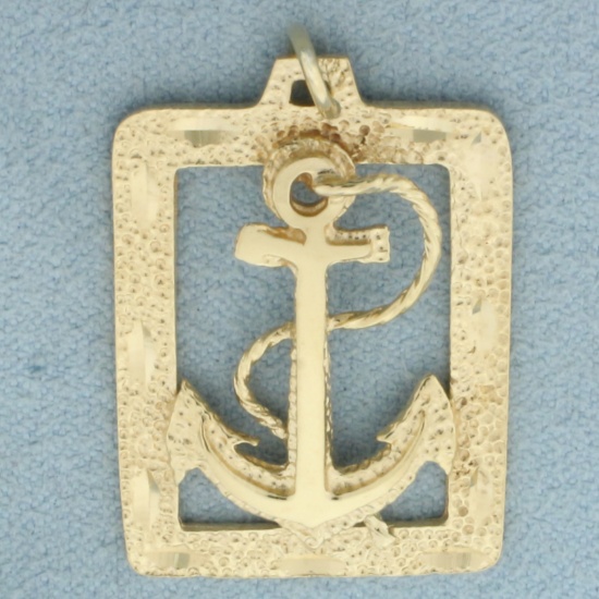 Ships Anchor Nautical Pendant Or Charm In 14k Yellow Gold