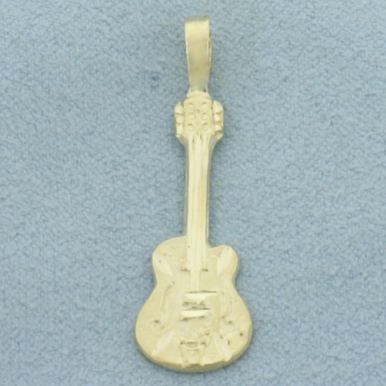Electric Guitar Pendant In 14k Yellow Gold