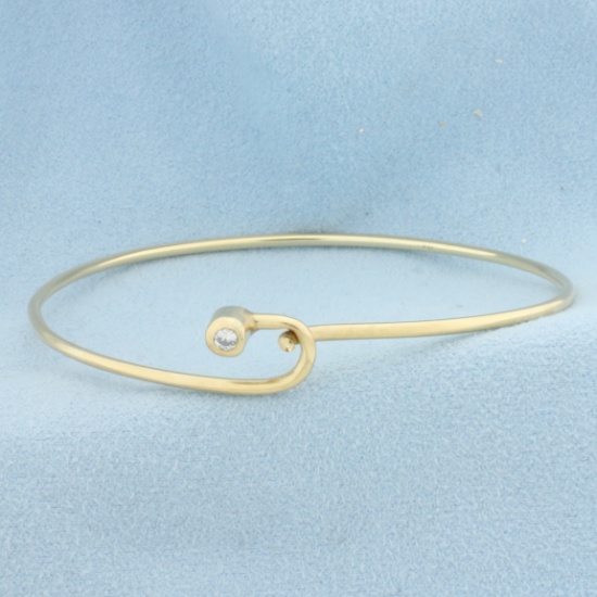 Diamond Bangle Bracelet In 14k Yellow Gold