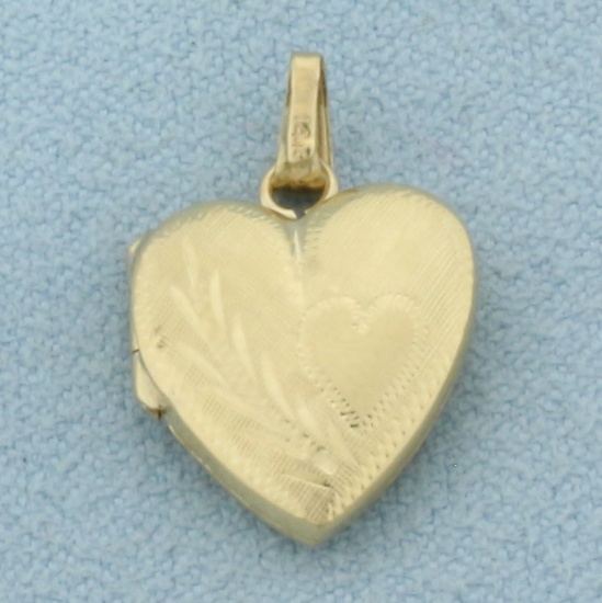 Heart Locket Pendant In 14k Yellow Gold