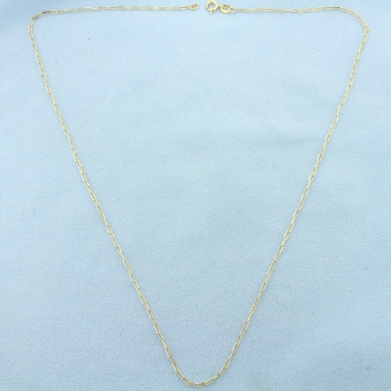 20 Inch Paperclip Link Necklace In 14k Yellow Gold