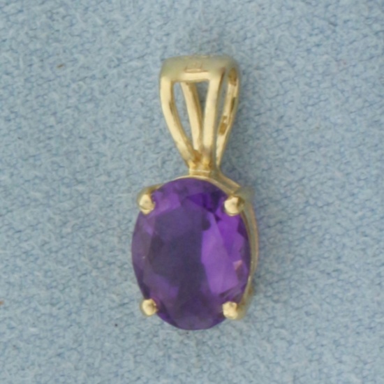 Amethyst Pendant In 14k Yellow Gold