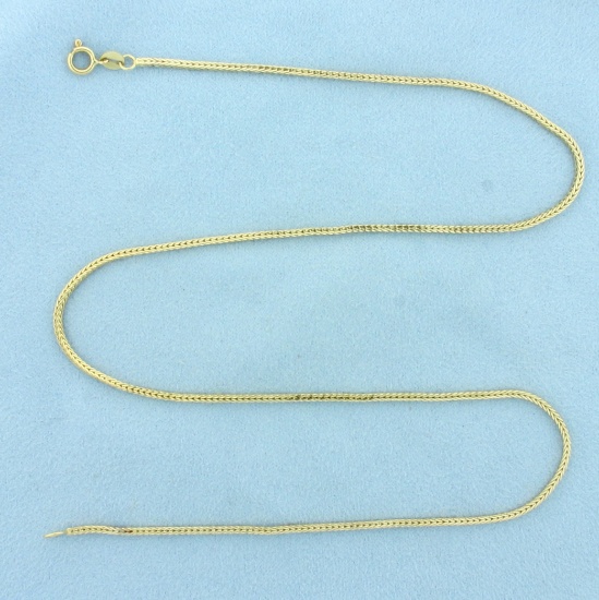 Italian 18 Inch Foxtail Link Chain Necklace In 14k Yellow Gold