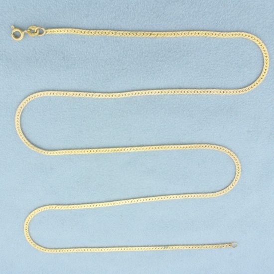 Italian 22 Inch Herringbone Chain Necklace In 14k Yellow Gold